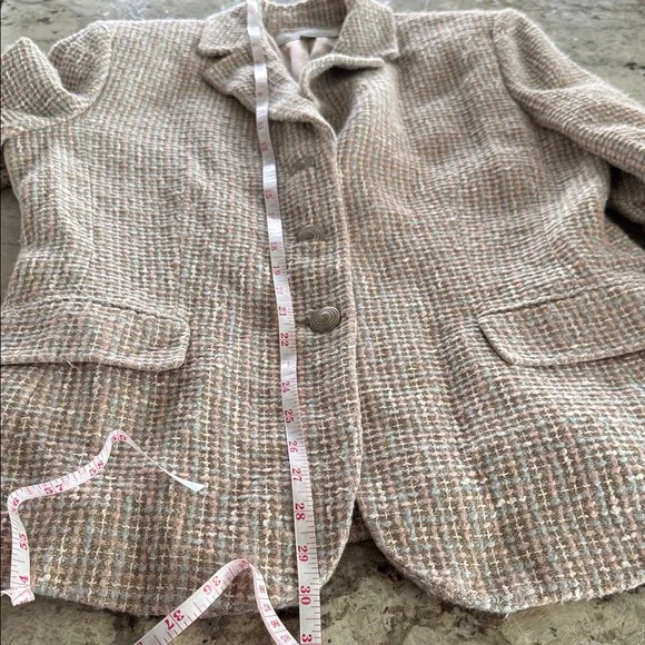 Tahari Light Pink and Green Tweed Blazer - Picture 10 of 14